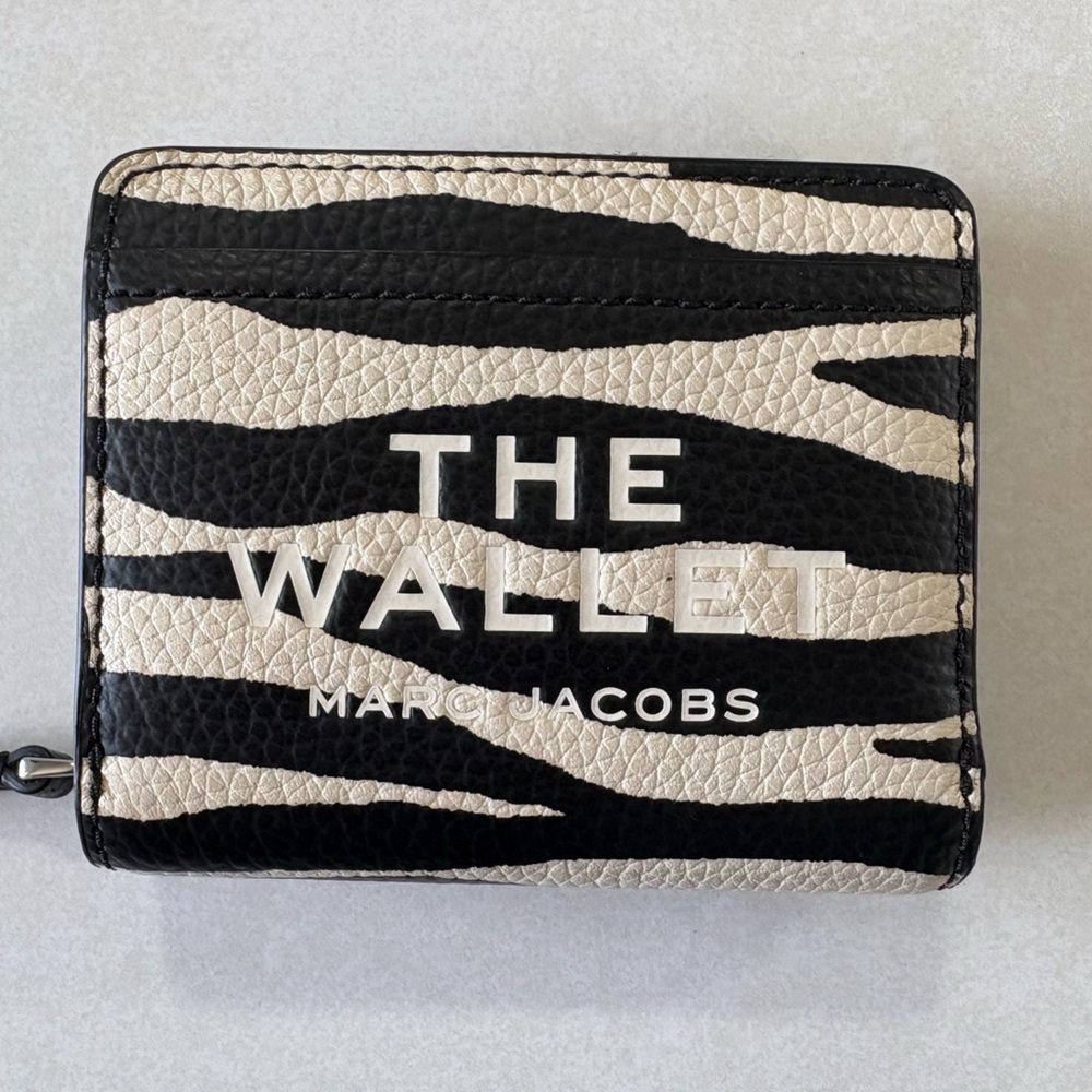 Marc Jacobs Black and Cream Animal Print Wallet